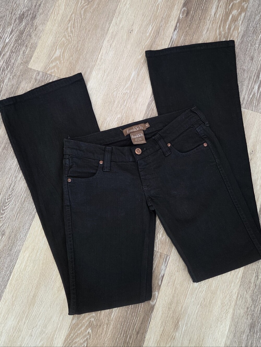 Frankie B. VTG Low Rise Wide Leg Flare Black Women's Jeans  Denim Y2K